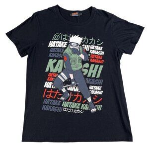 Naruto Shippuden Hatake Kakashi‎ Black T-Shirt Sz Large